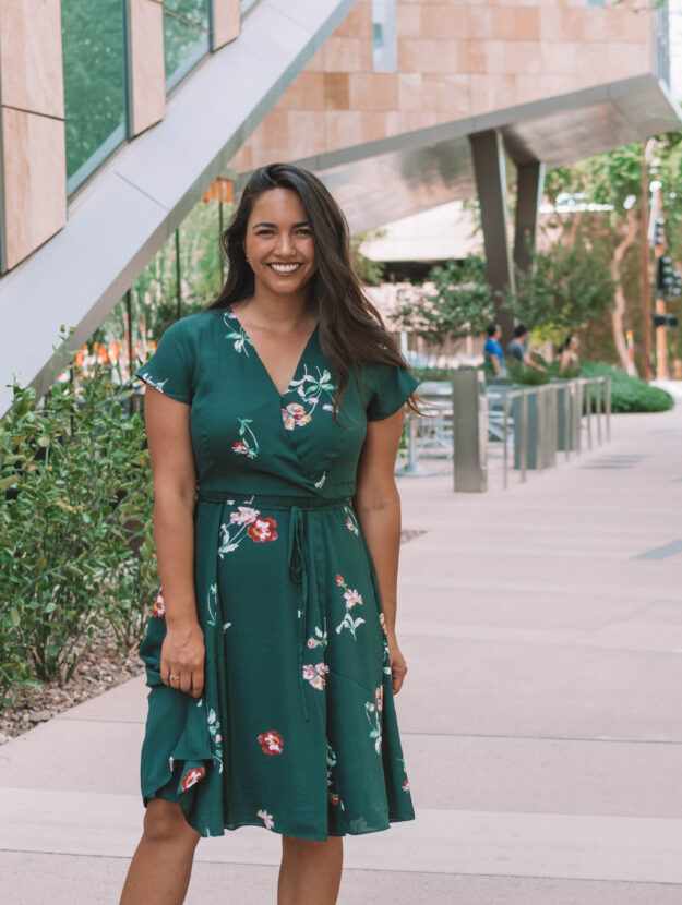 Ann Taylor Floral Wrap Flare Dress